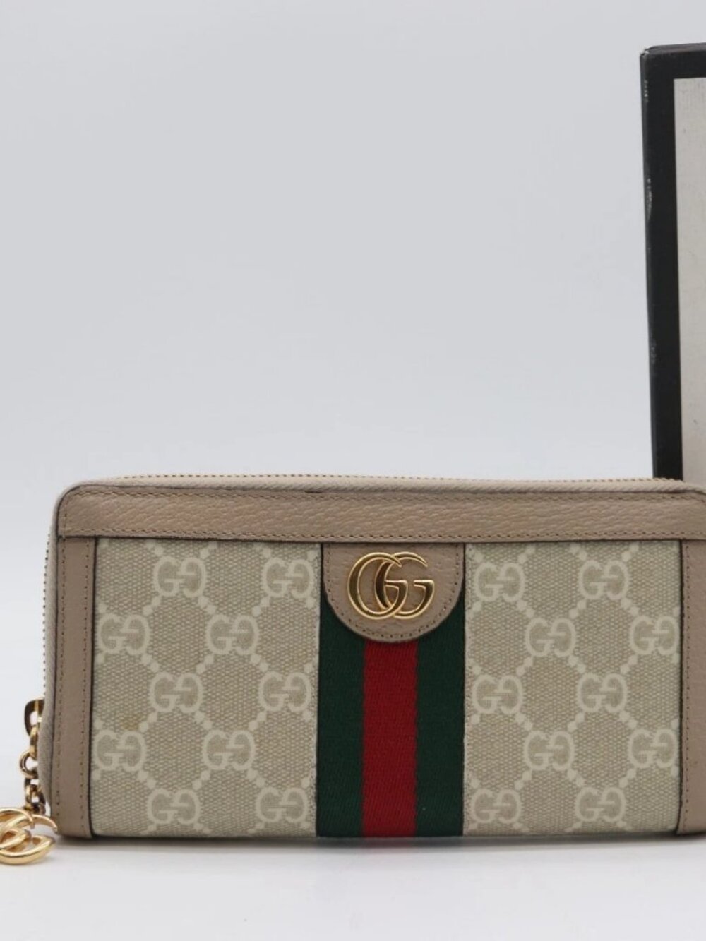 GUCCI GG Supreme Ophidia Zip-Around Wallet GG Supreme Leather